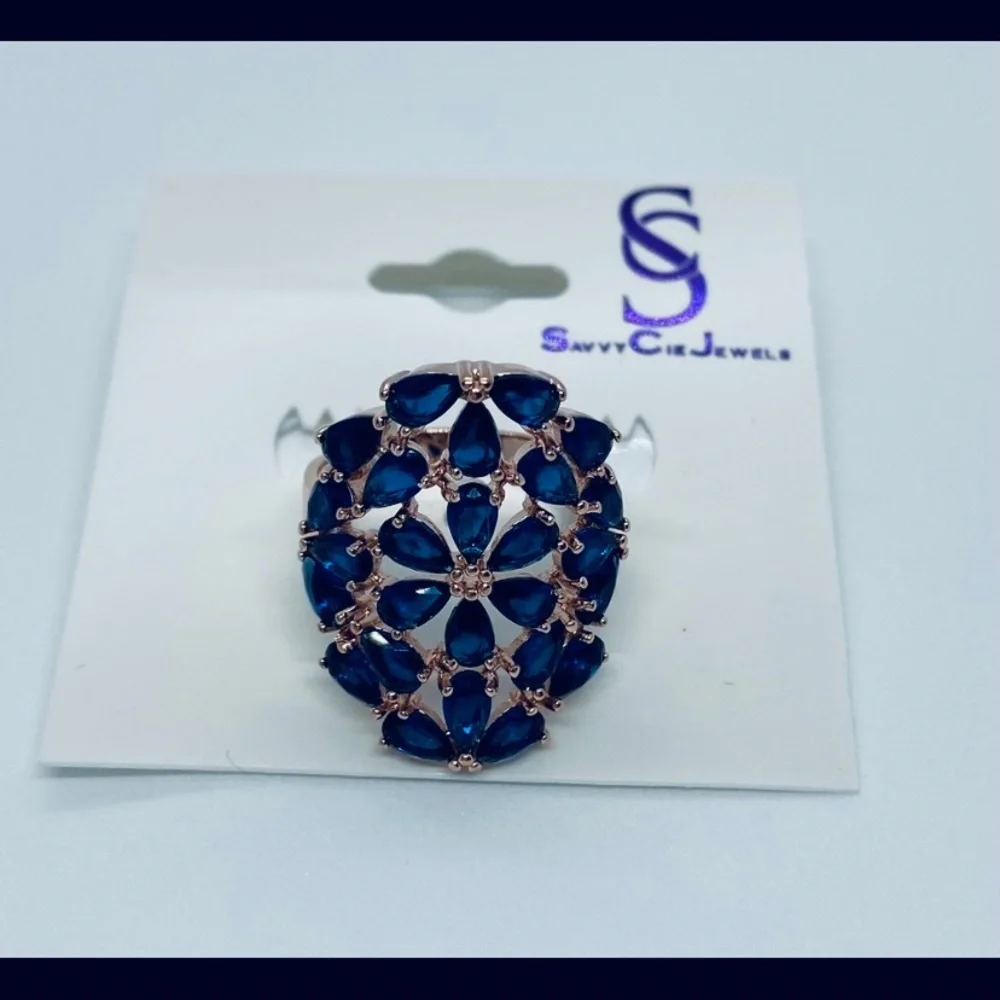 Savvy Cie Rose Gold Lab Created Sapphire Ring